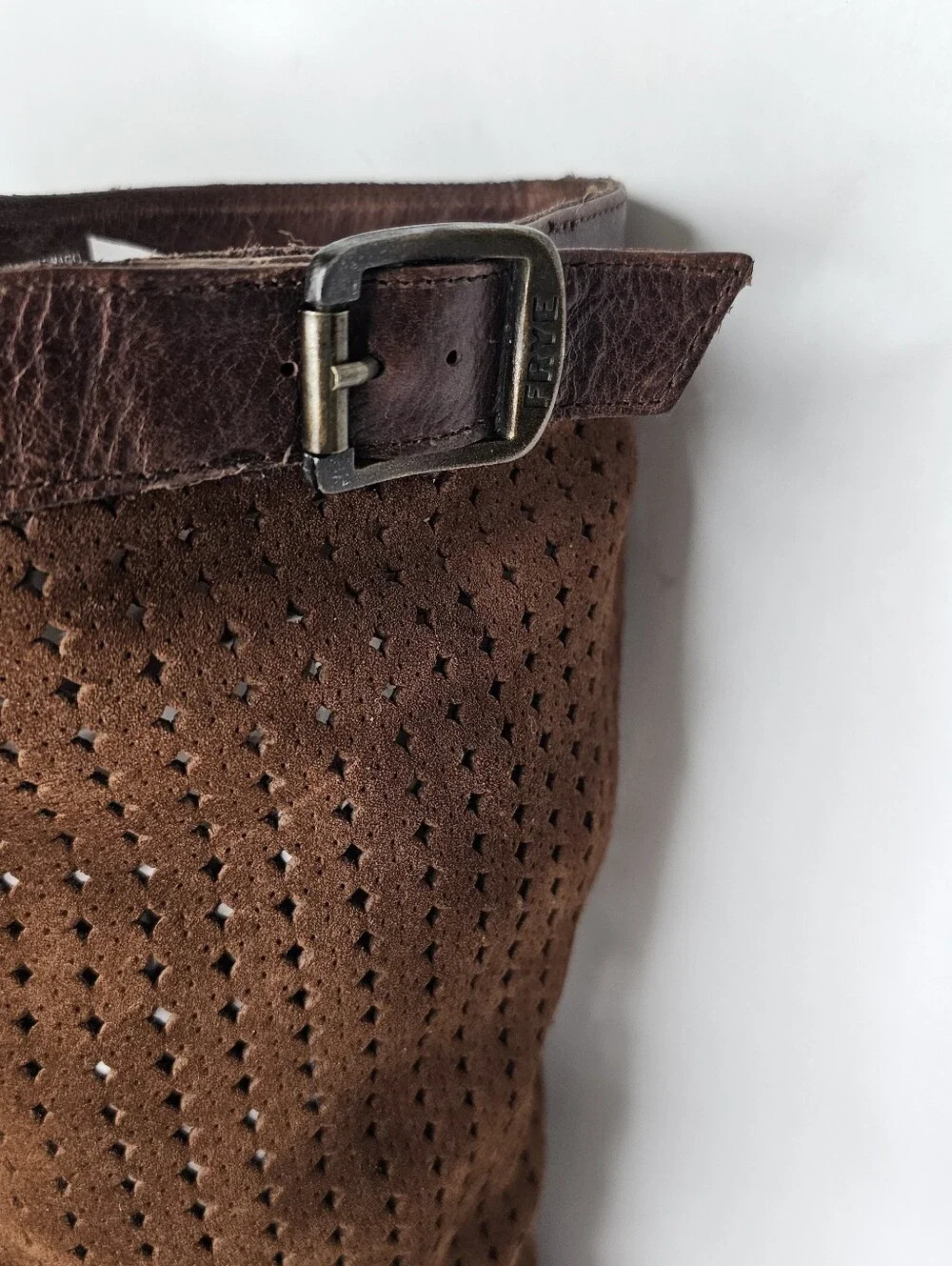 Frye Leather Suede Sloutch Perforated Brown Riding Boots 9